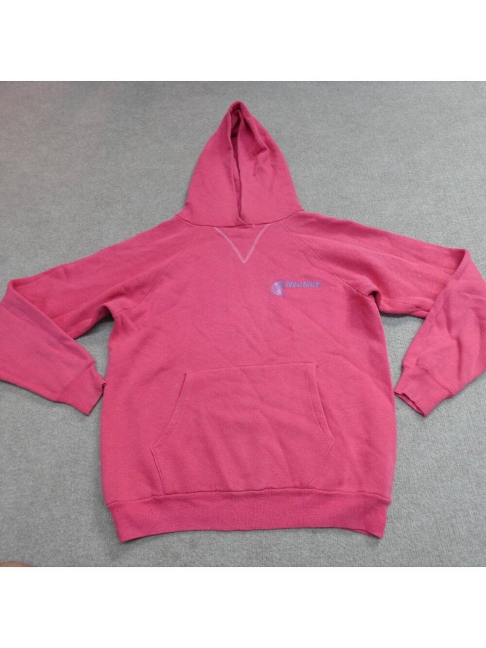 Vintage Nautilus Sweater Pink Small Raglan Hoodie